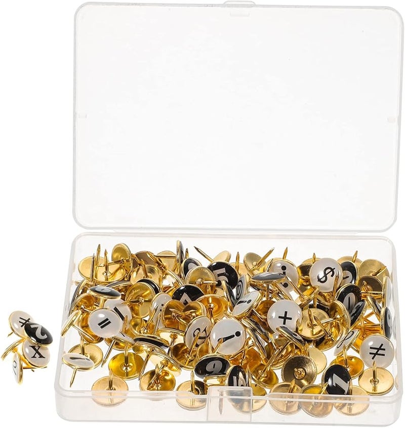 104 Pcs Decorative Push Pins For Bulletin Board Classroom Office Thumb Tacks Number Letter Design - Image 1